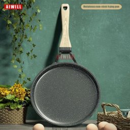 AIWILL – poêle antiadhésive en pierre Maifan Wok en alliage d'aluminium poêle à crêpes œufs