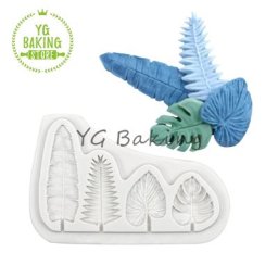 Dorica – moule à Fondant en Silicone Design plume/Monstera outils de décoration de gâteaux
