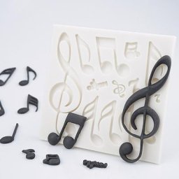 Moule en silicone avec symboles musicaux 3D JENotes har ant décoration de gâteau au chocolat