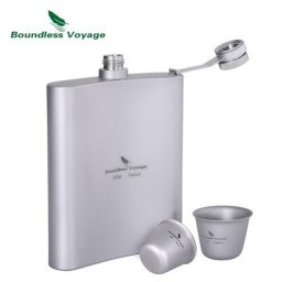 Flacon de Voyage illimité en titane de 200ml tasse de saké avec entonnoir Pot de vin de Camping en