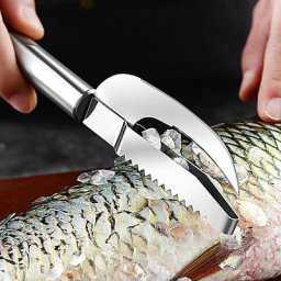 Couteau à écailles de poisson 3 en 1 en acier inoxydable grattoir à écailles éplucheurs en dents