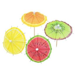 Parapluie Cocktail en papier imprimé fruits 20 pièces Mini cocotier accessoires pour boissons