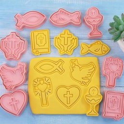 Emporte-pièce en plastique de communion chrétienne moule à strass pressables timbres à gâteau