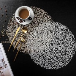Sets de Table Ronds en PVC pour Restaurant Décoration Creuse Polymères de Repas Anti-Chaud Ligne