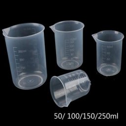 Verre doseur Transparent en plastique pour laboratoire verre doseur de 250ml/150ml/100ml/50ml 4