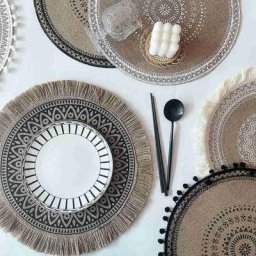 Cowijk-Sous-verre Tissé à la Main en Coton Tressé Polymères de Table Style Bohème Macramé