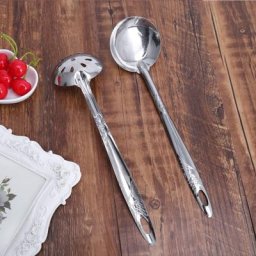 Grande cuillère à soupe en acier inoxydable K5DC louche écumoire passoire filtre outil de cuisine 2