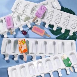 Moule à Popsicle en Silicone à 3/4 Cellules Magnum Crème Glacée Jus de Fruits Congélateur