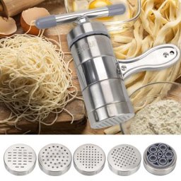 Machine à pâtes manuelle en acier inoxydable avec 5 moules à presser machine à spaghetti exécutif