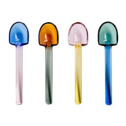 Cuillère à mélanger en verre Borosilicate 1 pièce couverts en forme de pelle cuillère à café