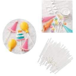 Bâtonnets de sucette en plastique ustensile de cuisson gâteau blanc sûr pour chocolat sucre