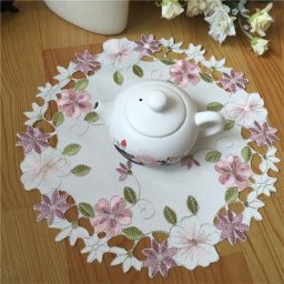Napperon de Table en Satin Moderne Polymères de Gril Tasse Brodée Dessous de Verre à Thé de Noël