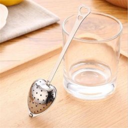 Filtre à thé en acier inoxydable en forme de cœur infuseur à base de plantes cuillère passoire