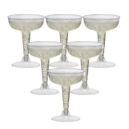 Flûtes à Champagne en Plastique Transparent Verres à Poulet pour les Fêtes Tasse à Paillettes 6