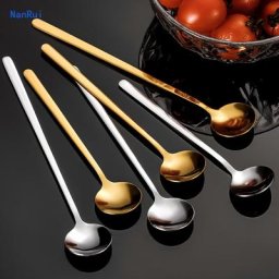 Ensemble de 6 cuillères à café dorées en acier inoxydable argenté accessoires de cuisine