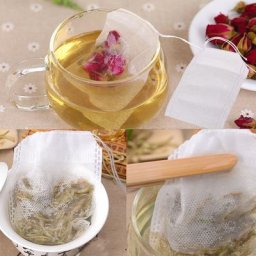 Sachets de thé jetables 100x7CM 5.5 pièces filtres pour infuseur à thé avec ficelle thermoscellé