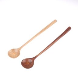 Cuillères rondes à Long manche 27.5 en bois naturel Style coréen 100% cm de Long pour la cuisson