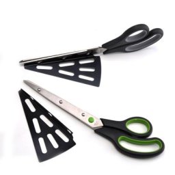Couteau à ciseaux à pizza en acier inoxydable outil de coupe de pizza avec poignées spatule