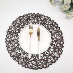 Napperon de table rond en fibre de papier tissé napperon creux napperons tricotés au crochet