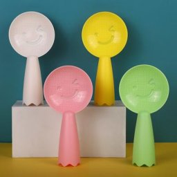 Cuillère à riz créative avec visage souriant antiarina grande pelle en plastique ustensiles de