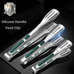 Clip alimentaire en acier inoxydable 304 7/9/12 pouces pour barbecue Grill Steak Clip