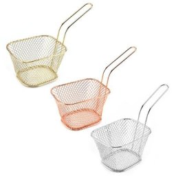 Panier métallique en acier inoxydable pour frites Mini support de rangement pour friture servir