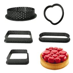 Moule à Tarte en Forme d'Anneau Outil de Décoration Perforé Antiadhésif Ustensiles de Cuisson
