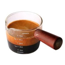 Tasse à café expresso avec échelle et manche en bois verre à haute teneur en borosilicate tasse à