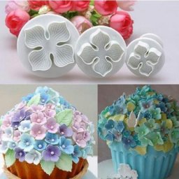 Moule à strass en forme de fleur d'hortensia 3 pièces/ensemble découpeur de pâte à sucre outils