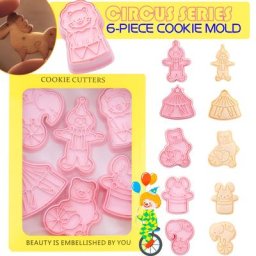 Coupe-biscuits de glaçage série cirque dessin animé moule en plastique presse à biscuits