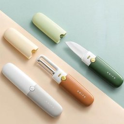 Couteau à Fruits Multifonction Deux en Un pour Étudiant Éplucheur et Éplucheur de Pommes pour la