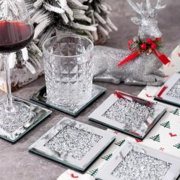 Ensembles de sous-verre de tasse de café et de thé en verre de forme carrée décoration de la