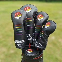 Ensemble de housses de sauna en bois pour club de golf couvre-chef en cuir PU protecteur de