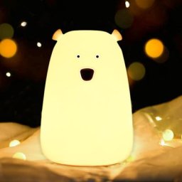 Lampe LED en forme d'ours mignon en Silicone avec capteur tactile luminaire décoratif De chevet