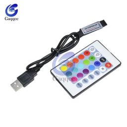 Bande lumineuse LED USB sans fil télécommande IR RF RVB 3 touches 17 touches 24 touches 5V 5V