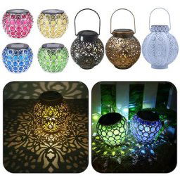 Lanterne solaire rétro ajourée et étanche en fer forgé éclairage d'extérieur luminaire décoratif