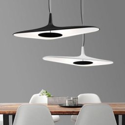 Lampe suspendue Soleil Noir en résine luminaire linéaire irrégulier Simple luminaire décoratif