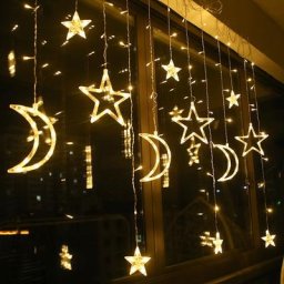 Rideau Eid Moon Star avec prise UE lumières dégradées décorations de Noël guirxiété extérieure