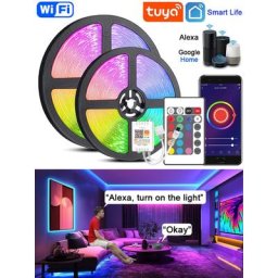 Bande Lumineuse LED Intelligente avec Wi-Fi Diviseur de Musique RVB 5050 Fonctionne avec