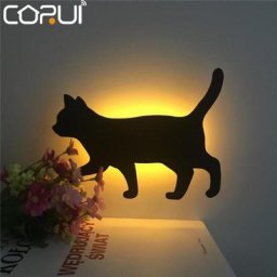 CORUI LED chat capteur veilleuse contrôle du son applique murale lumière de Projection pour enfants
