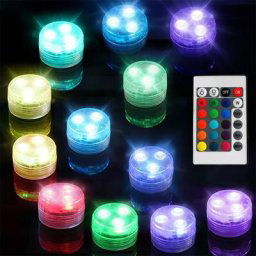Lumières LED pour piscines SubSN télécommande RVB solitaire lampe de nuit sous-marine bol de