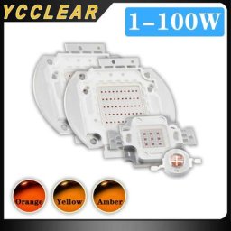 Perles lumineuses haute puissance 1W 3W 5W 10W 20W 30W 50W 100 W puces LED jaune ambre Orange pour