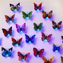 Autocollant Mural en Forme de Papillon Lumineux 1 Pièce Lumière LED 3D Décoration de Maison