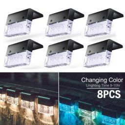 Lampes solaires LED RVB étanches lumière du soleil extérieure lampe de jardin décor de marche