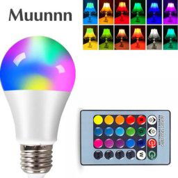 Ampoule de projecteur LED E27 RGB AC 85-265V 15 10 4W télécommande IR lampe RGBW intelligente