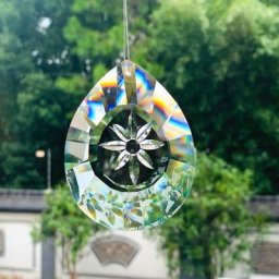 Lustre en cristal transparent pour décoration de Noël attrape-soleil goutte de verre lustre
