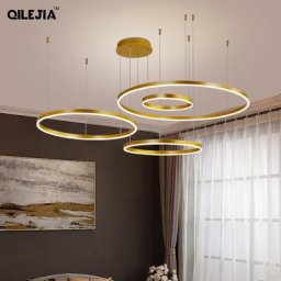 Luminaires suspendus Led modernes et créatifs éclairage de décoration intérieure anneaux brossés