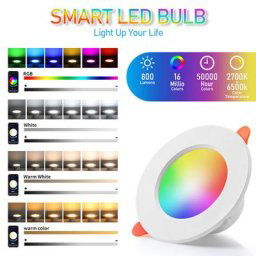 Ampoule LED RVB à Intensité Réglable Spot Downlight Lampe Compatible Bluetooth 10W 85-265V