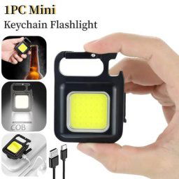 Mini porte-clés COB multifonctions lampes d'urgence rechargeables USB lumière forte pour le
