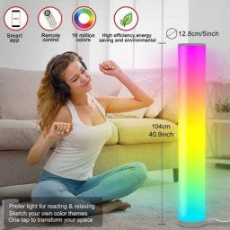 Lampe LED cylindrique RGB au design moderne luminaire décoratif d'intérieur coloré idéal pour une